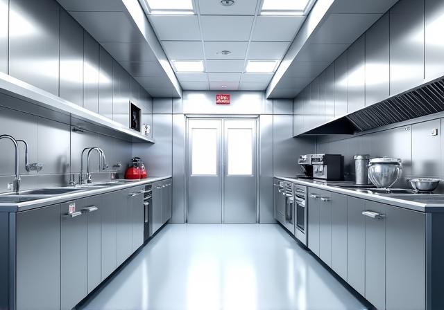 A clean and functional commercial kitchen space