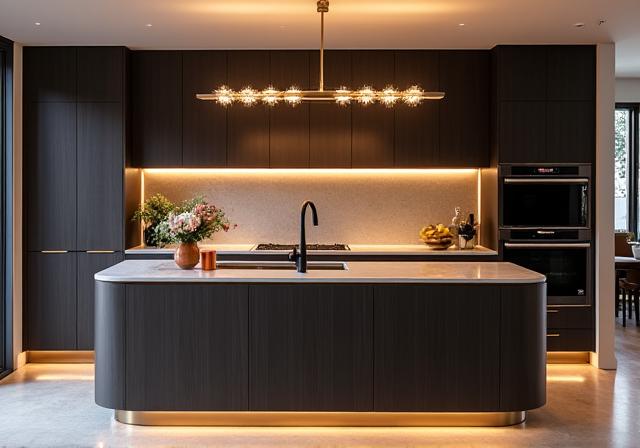 A luxurious custom-designed kitchen island